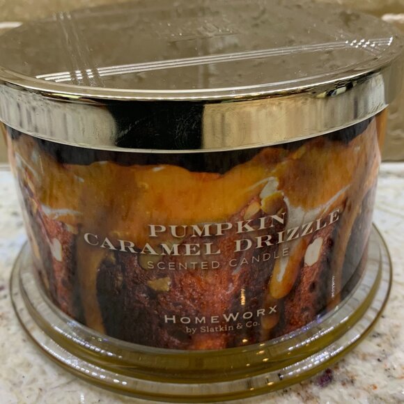HomeWorx by Harry Slatkin Pumpkin Caramel Drizzle Scented 4-Wick Candle 18oz - Picture 1 of 4